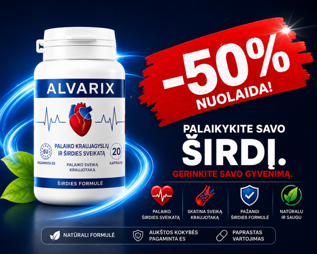 Palaiko širdies sveikatą Skatina sveiką kraujotaką Pažangi širdies formulė Natūrali ir saugi formulė Palaiko sveikas kraujagysles Kasdienė širdies ir kraujagyslių sistemos parama